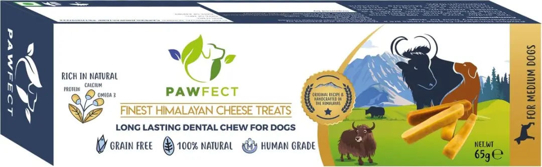 Pawfect chew yakstaaf Medium Bars Single 65 gr.