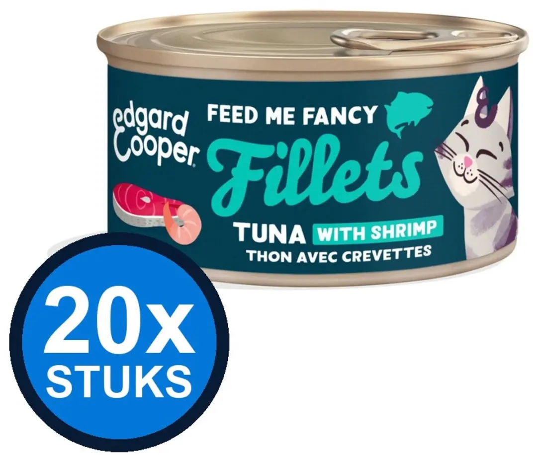 20x Edgard&Cooper kat fillets tonijn&garnaal 70gr