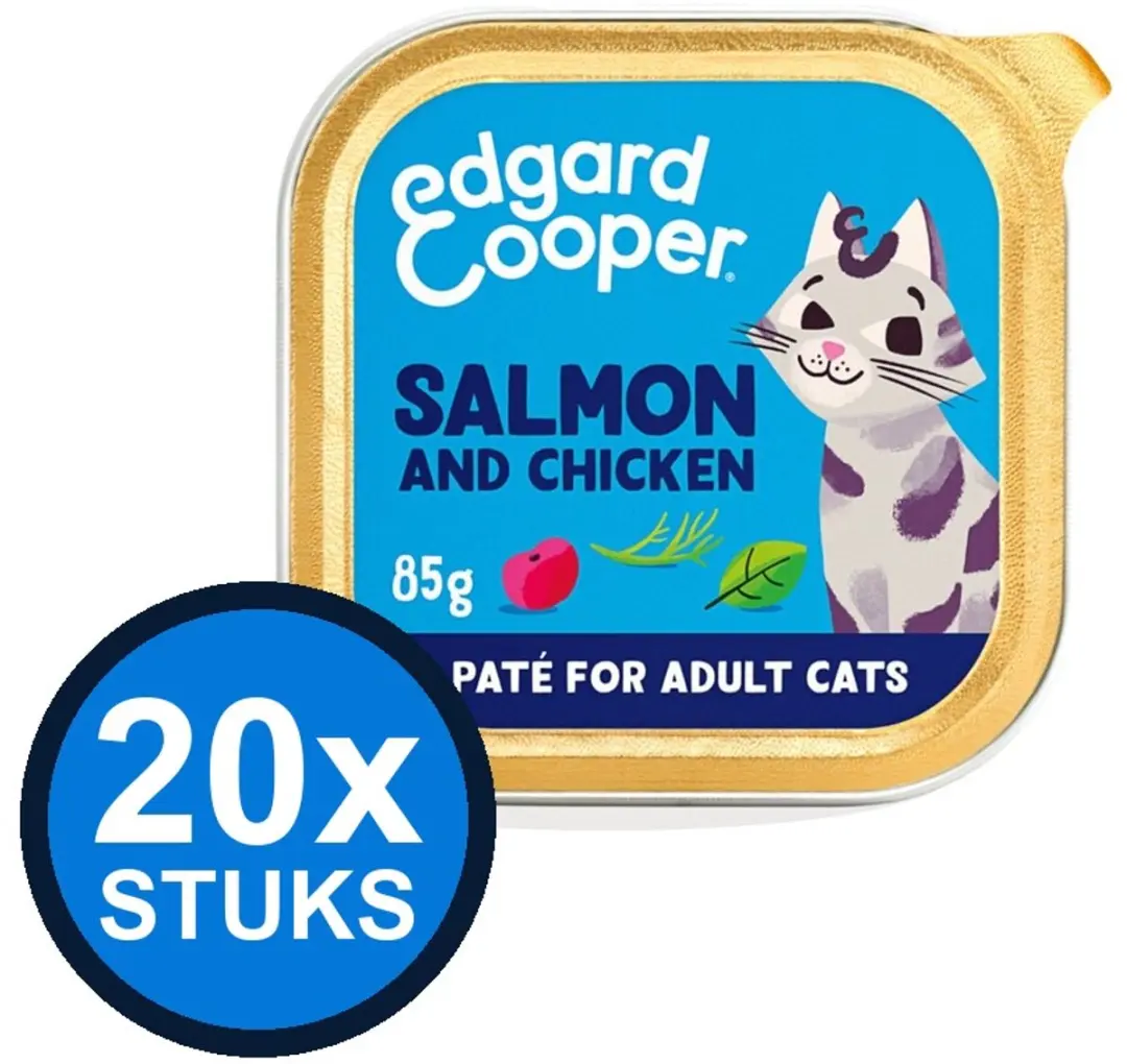 20x Edgard&Cooper kat adult paté zalm&kip 85gr