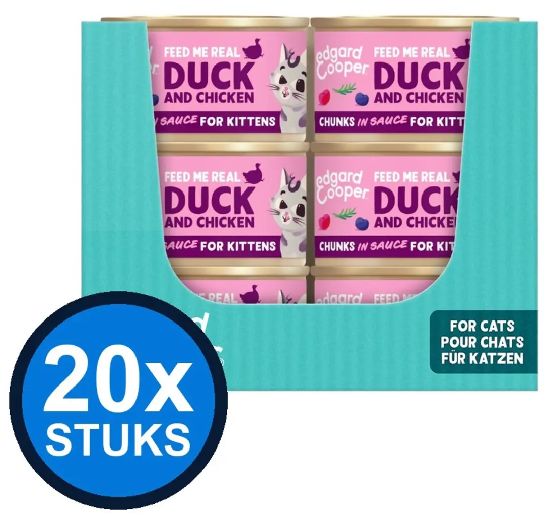 20x Edgard&Cooper kat kitten chunks eend&kip 85gr