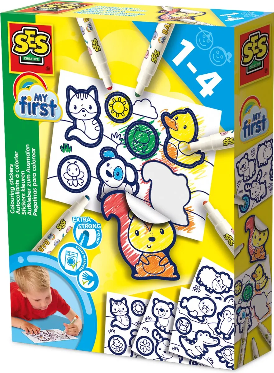 SES Creative My First Stickers Inkleuren - 26 Stuks Meerkleurig