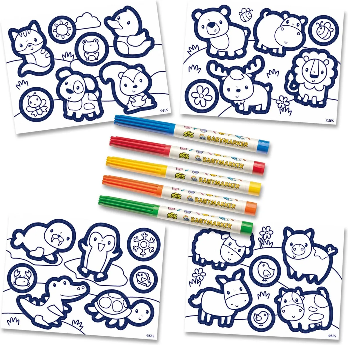 SES Creative My First Stickers Inkleuren - 26 Stuks Meerkleurig