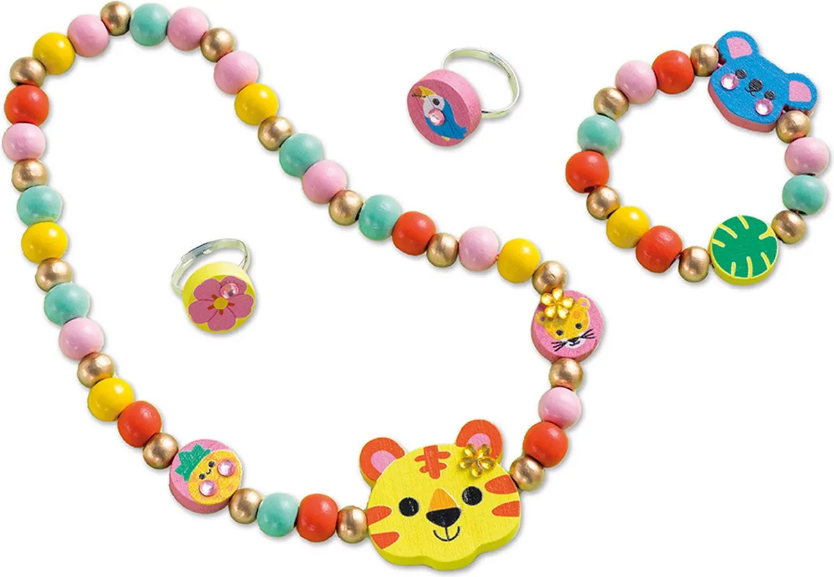 Janod Les Premiers Ateliers Bijoux Secret Jungle - 4 Houten Sieraden - afbeelding 6 van 6