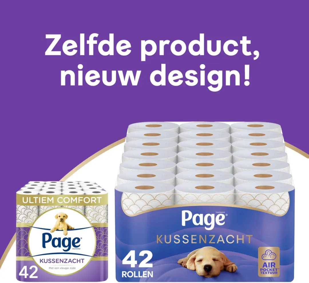 Page Toiletpapier 42 Rollen - 3-laags - Kussenzacht