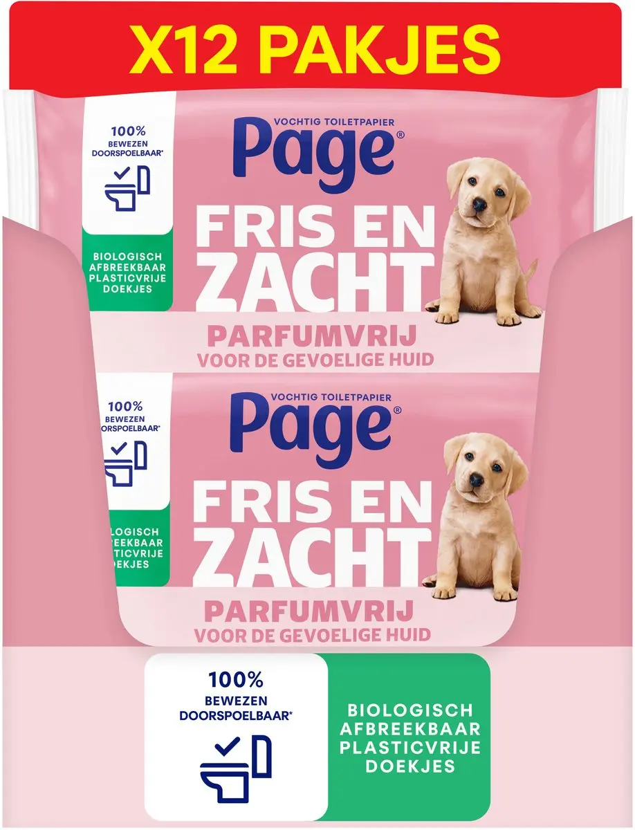 Page Fris en Zacht Sensitive Toiletpapier 456 Vel - 12x38 Stuks - MPN 4585253
