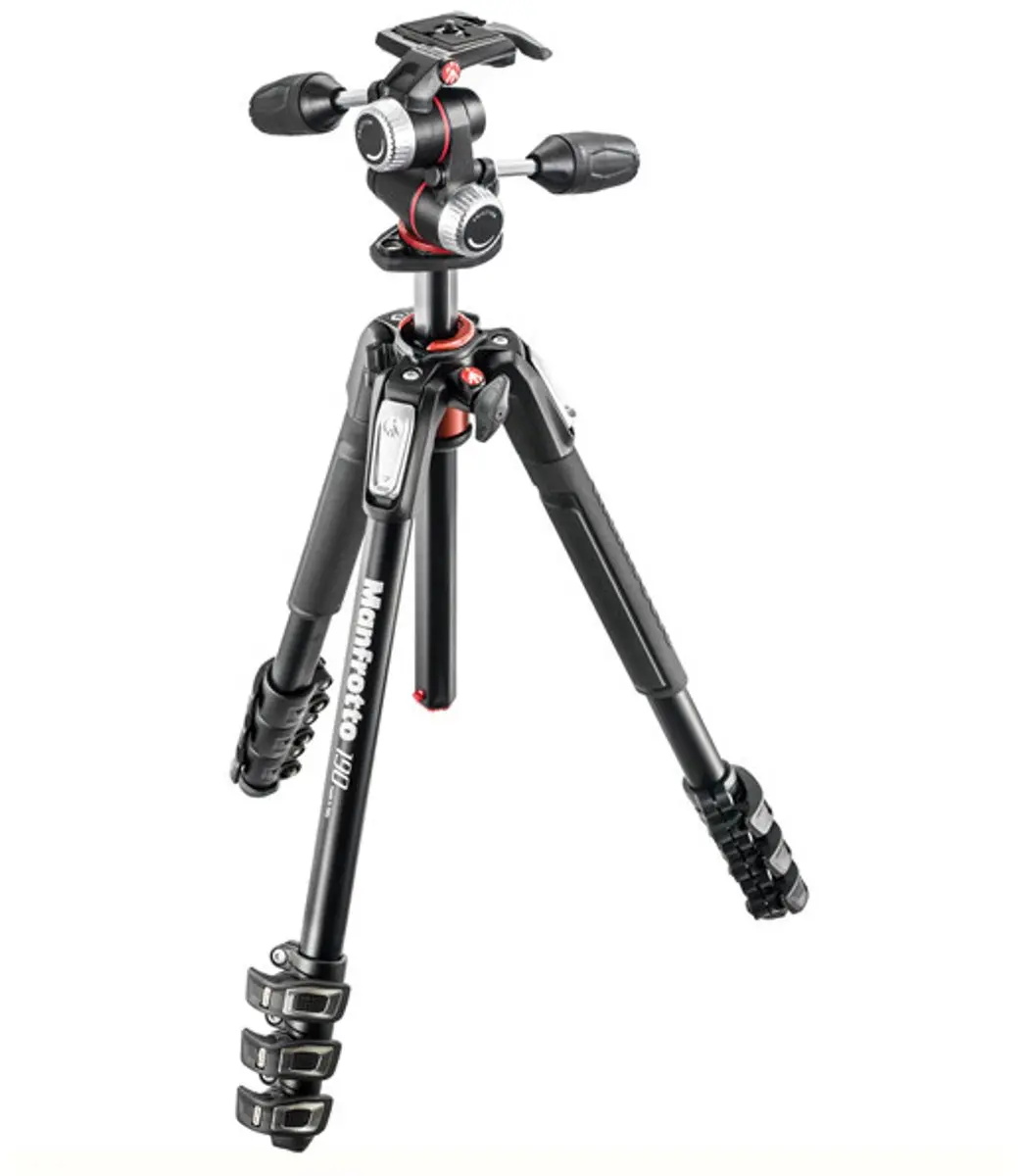 Manfrotto MK190XPRO4-3W Aluminium Statief - 3 Secties - Zwart