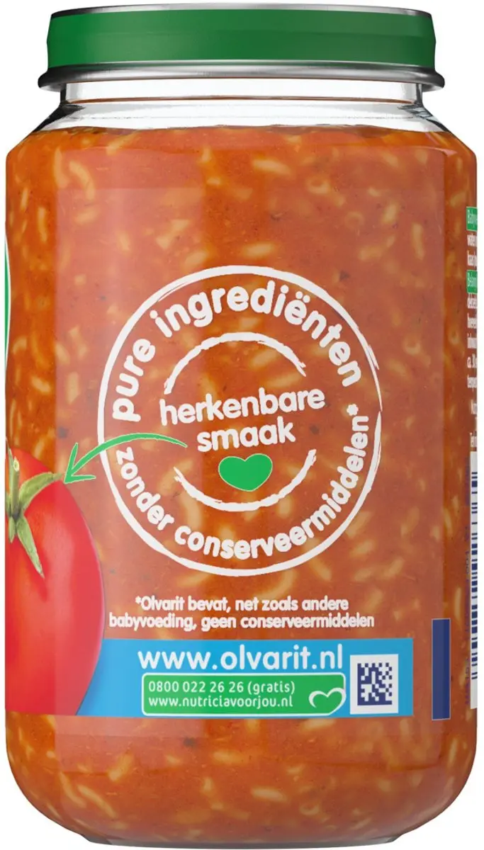 Olvarit Tomaat Ham Macaroni 200g - 8+ Maanden - afbeelding 2 van 6