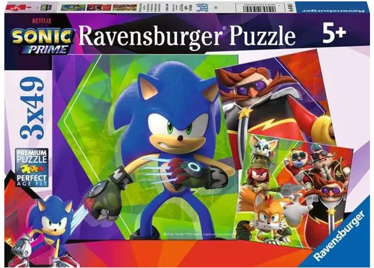 Ravensburger Sonic Prime Legpuzzel 49 Stuks - 3x49