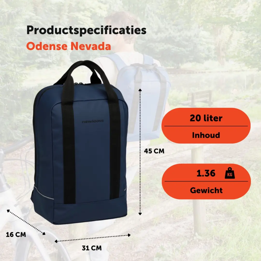 New Looxs Odense Nevada Rugzak 20L - 17 inch - Donkerblauw - afbeelding 2 van 6