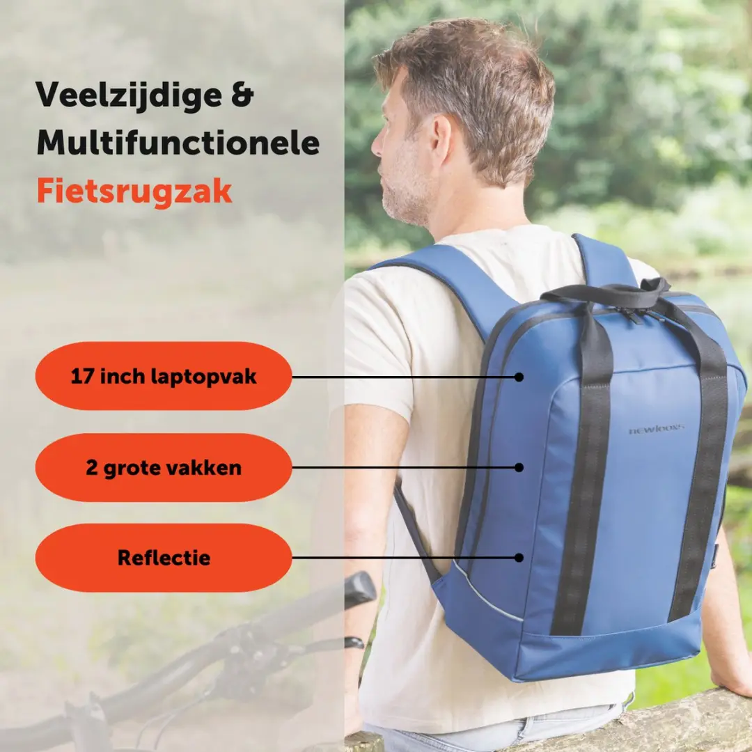 New Looxs Odense Nevada Rugzak 20L - 17 inch - Donkerblauw - afbeelding 3 van 6