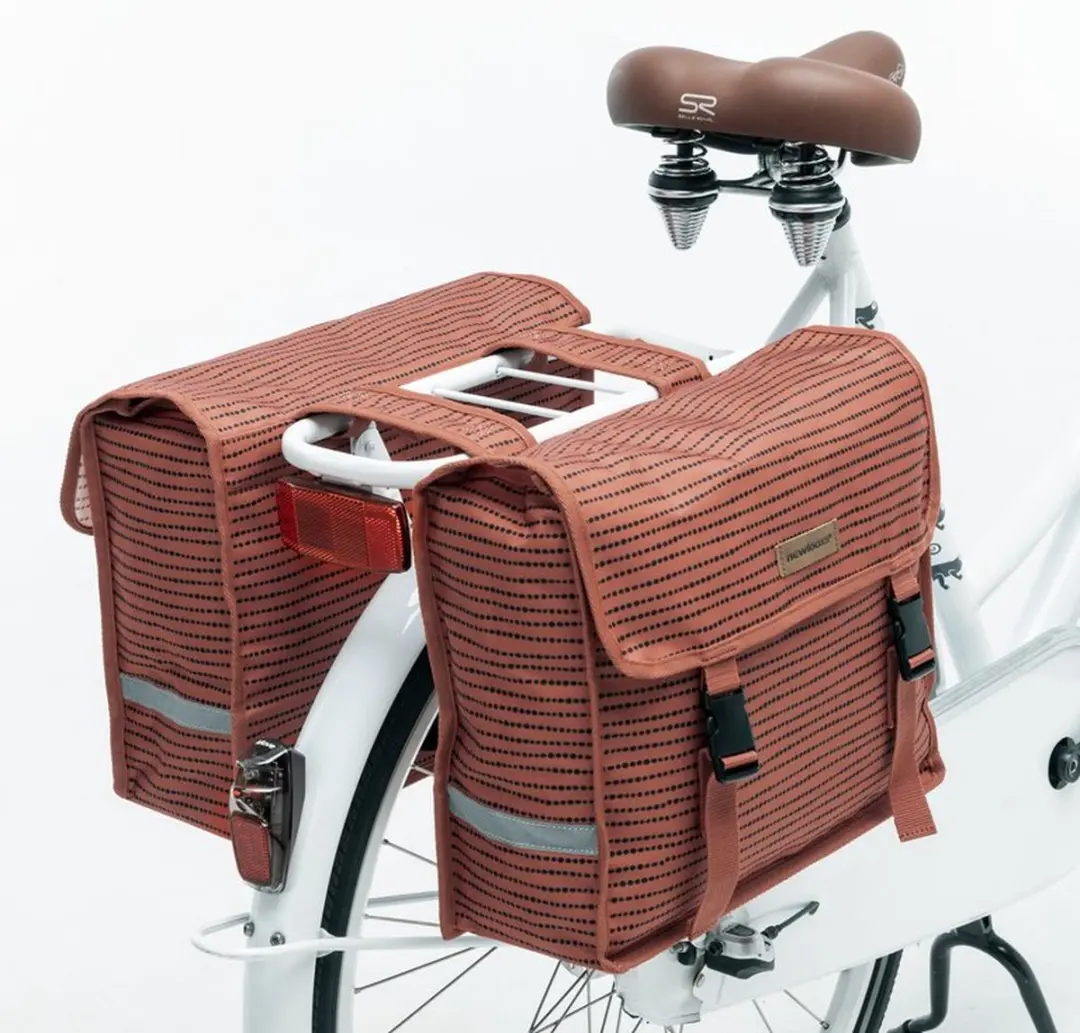 New Looxs Fiori Double Nomi Dubbele Fietstas 30L - Rood - afbeelding 6 van 6