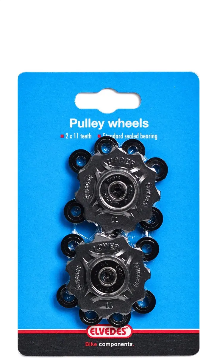 Elvedes Derailleurwieltjes 11T 7-11v - 2 Stuks - Zwart - afbeelding 2 van 6