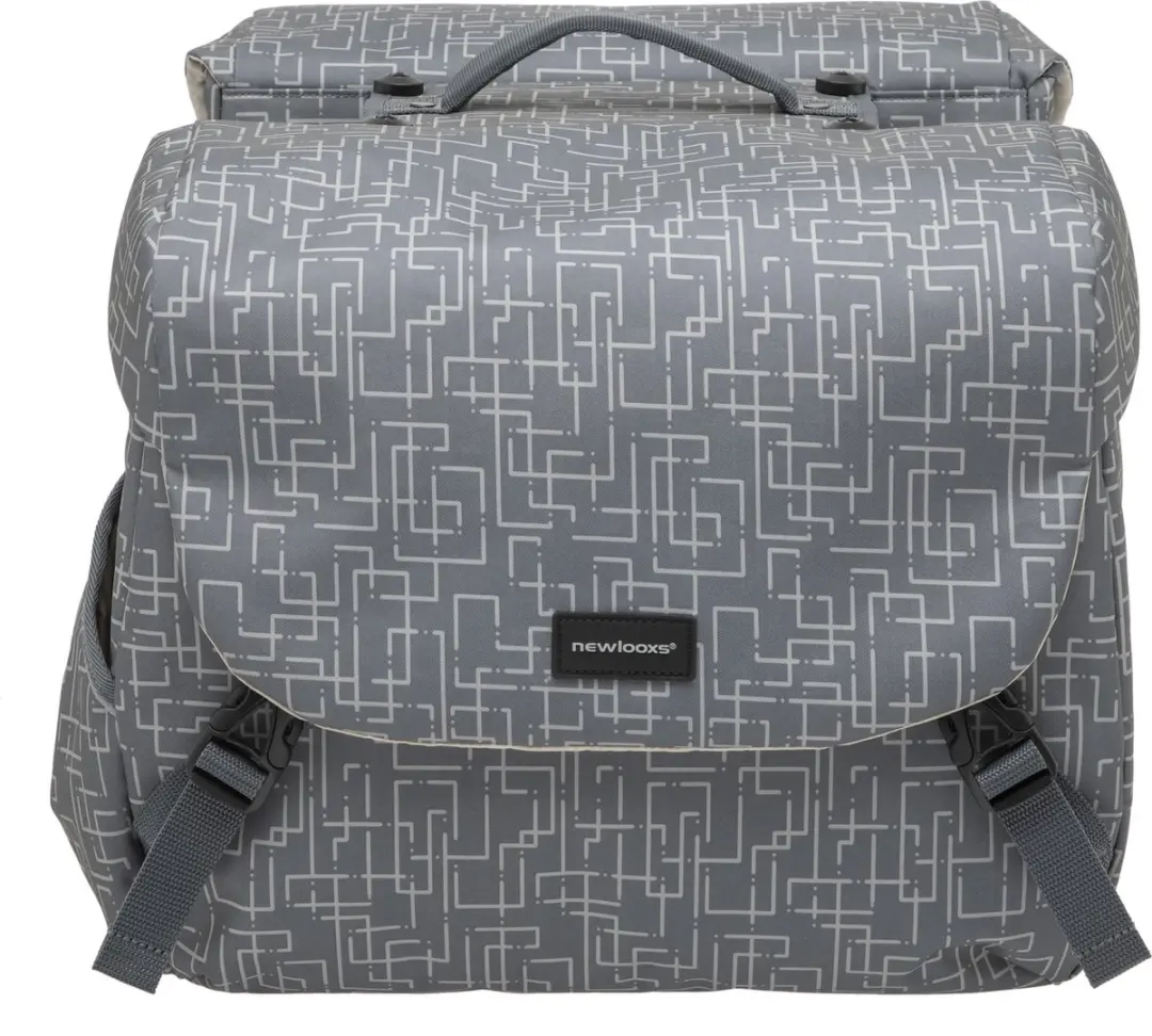 New Looxs Ivy Mondi Joy Dubbele Fietstas 38L - Grijs - afbeelding 2 van 6