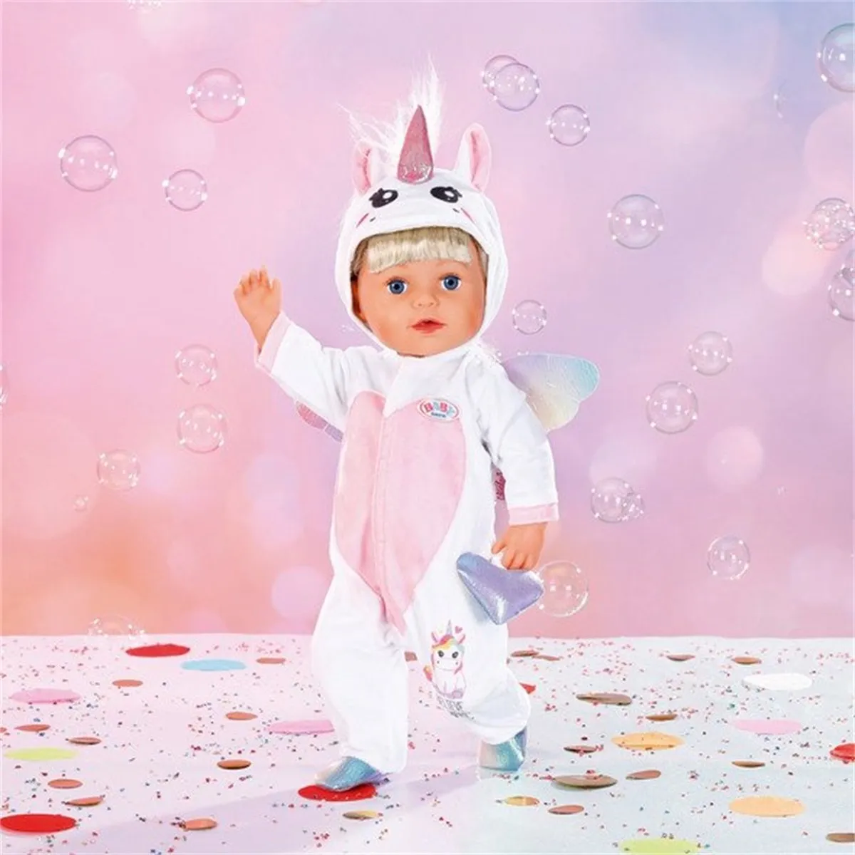 Baby Born Unicorn Onesie 43cm - Eenhoorn met hart - afbeelding 6 van 6