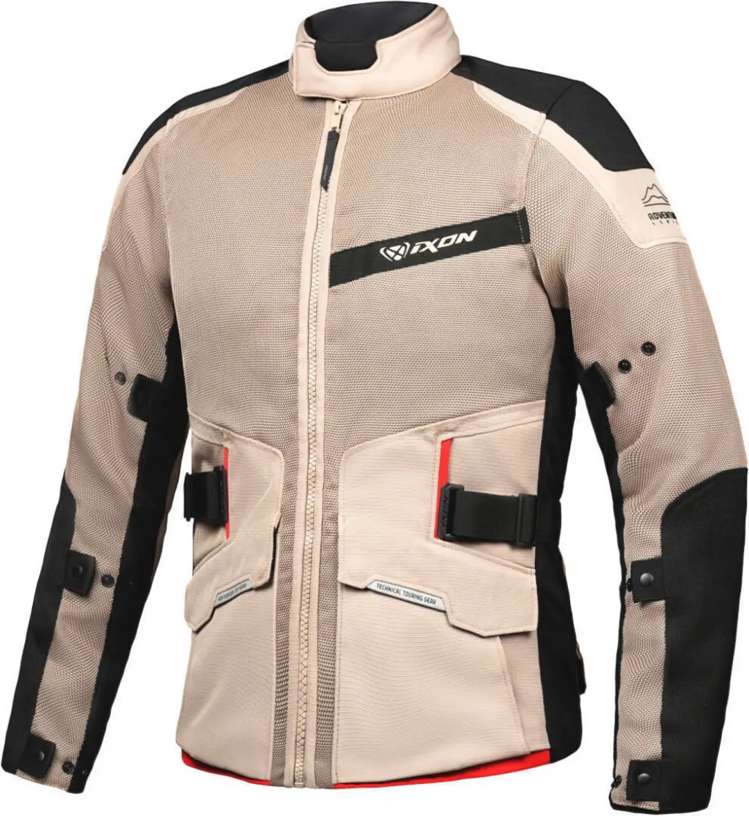 Ixon M-Njord Sand Zwart Rood Textiele Motorjas