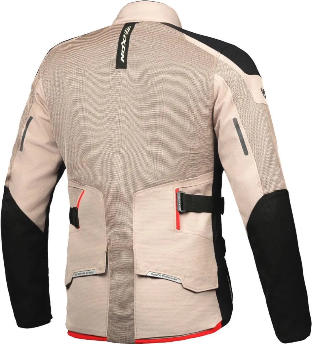 IXON M-Njord Textiele Motorjas 3XL - Beige/Zwart/Rood