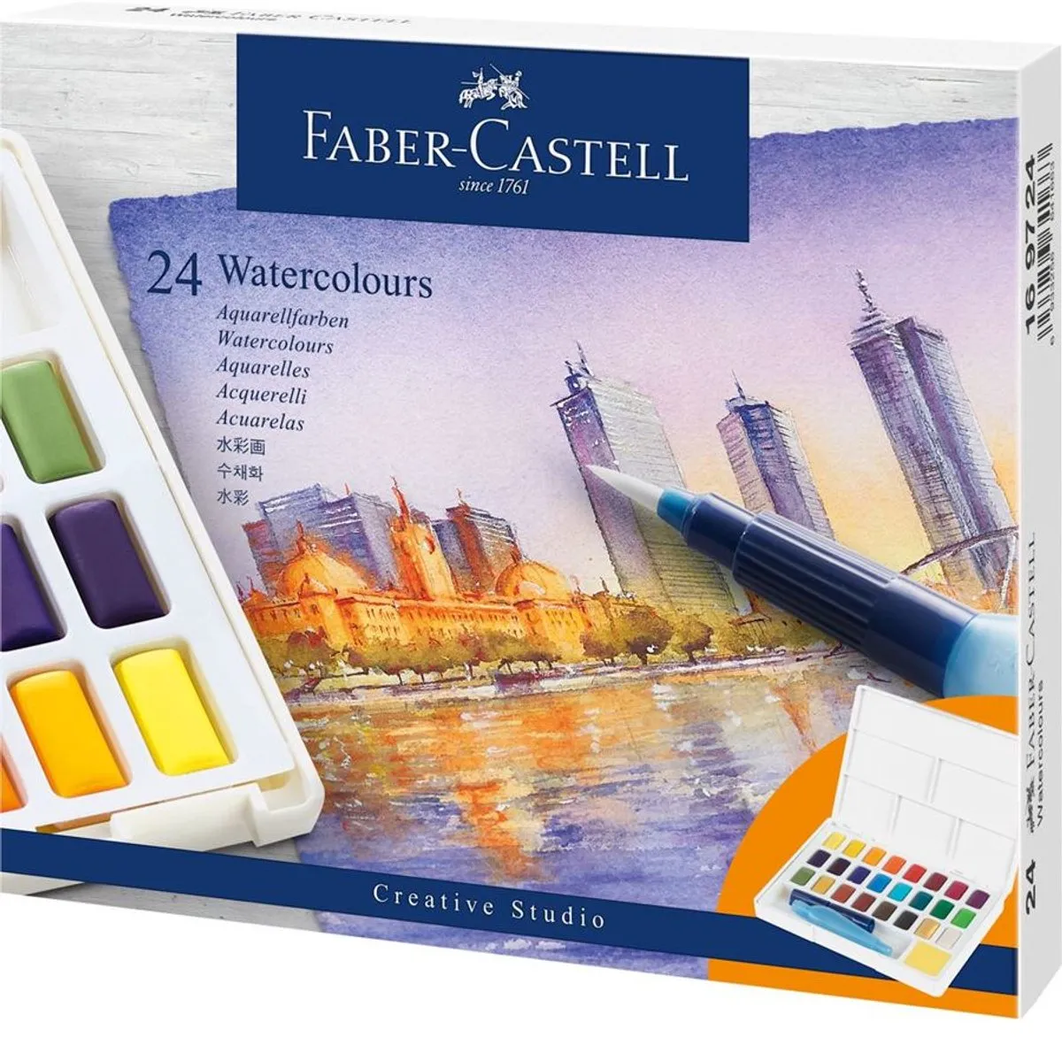 Faber-Castell FC-169724 Waterverfset 24 Kleuren - Multicolor