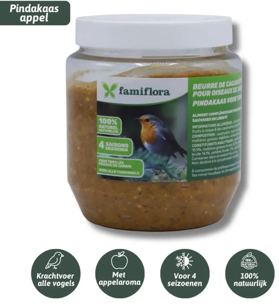 Famiflora Vogelpindakaas met Appel 350g