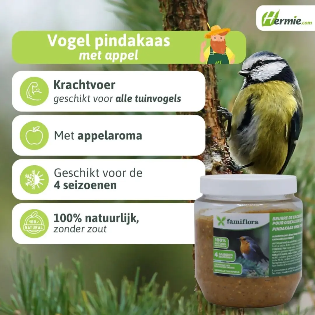 Famiflora Vogelpindakaas met Appel 350g