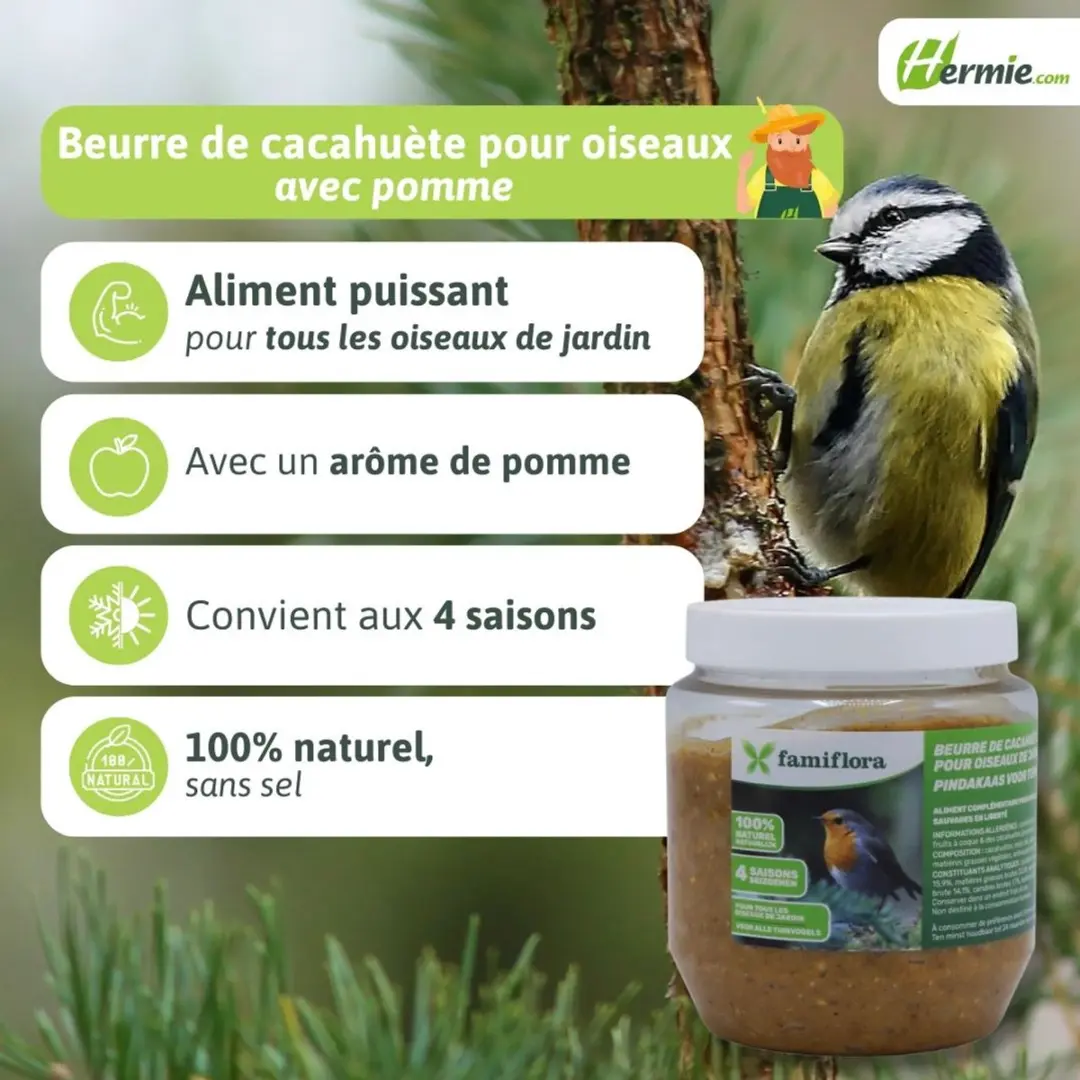 Famiflora Vogelpindakaas met Appel 350g