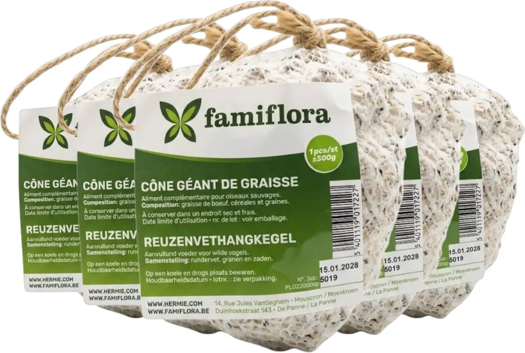 Famiflora Reuzenvethangkegel Dennenappel 5 stuks (1.5KG)
