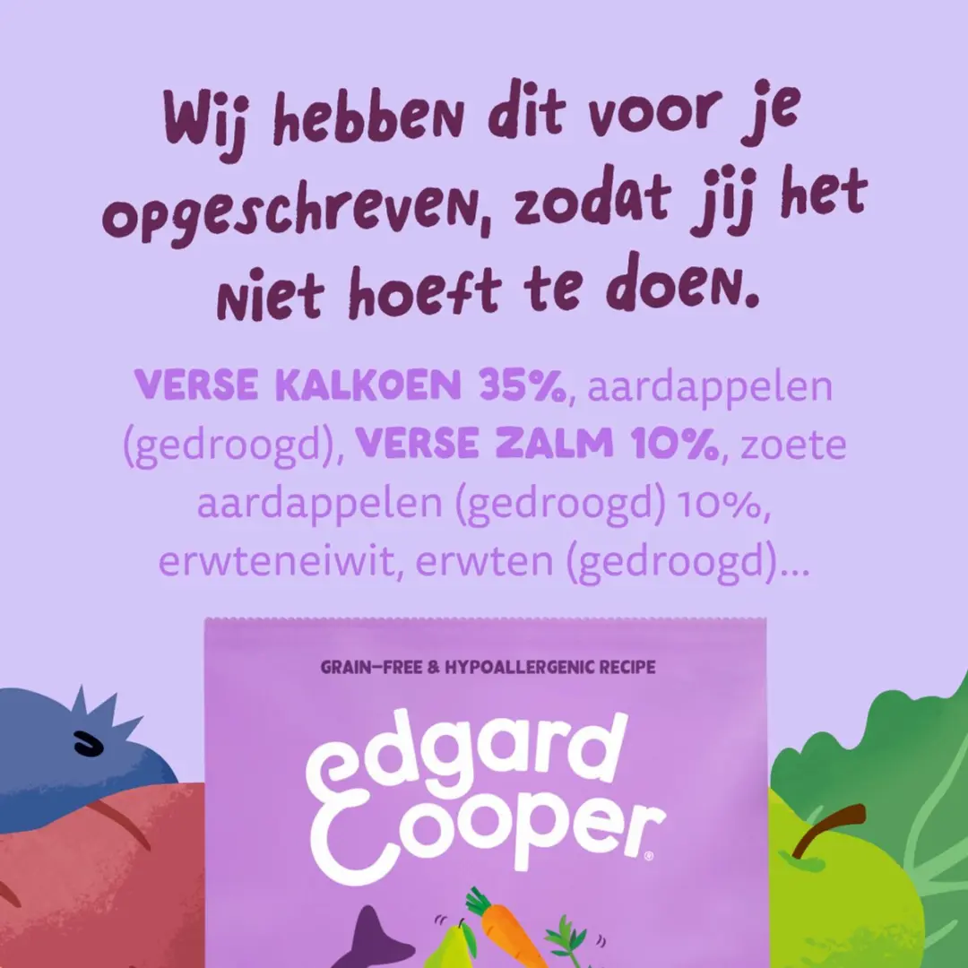 Edgard & Cooper Puppy Hondenbrokken Grote Rassen 12kg - Zalm & Kalkoen