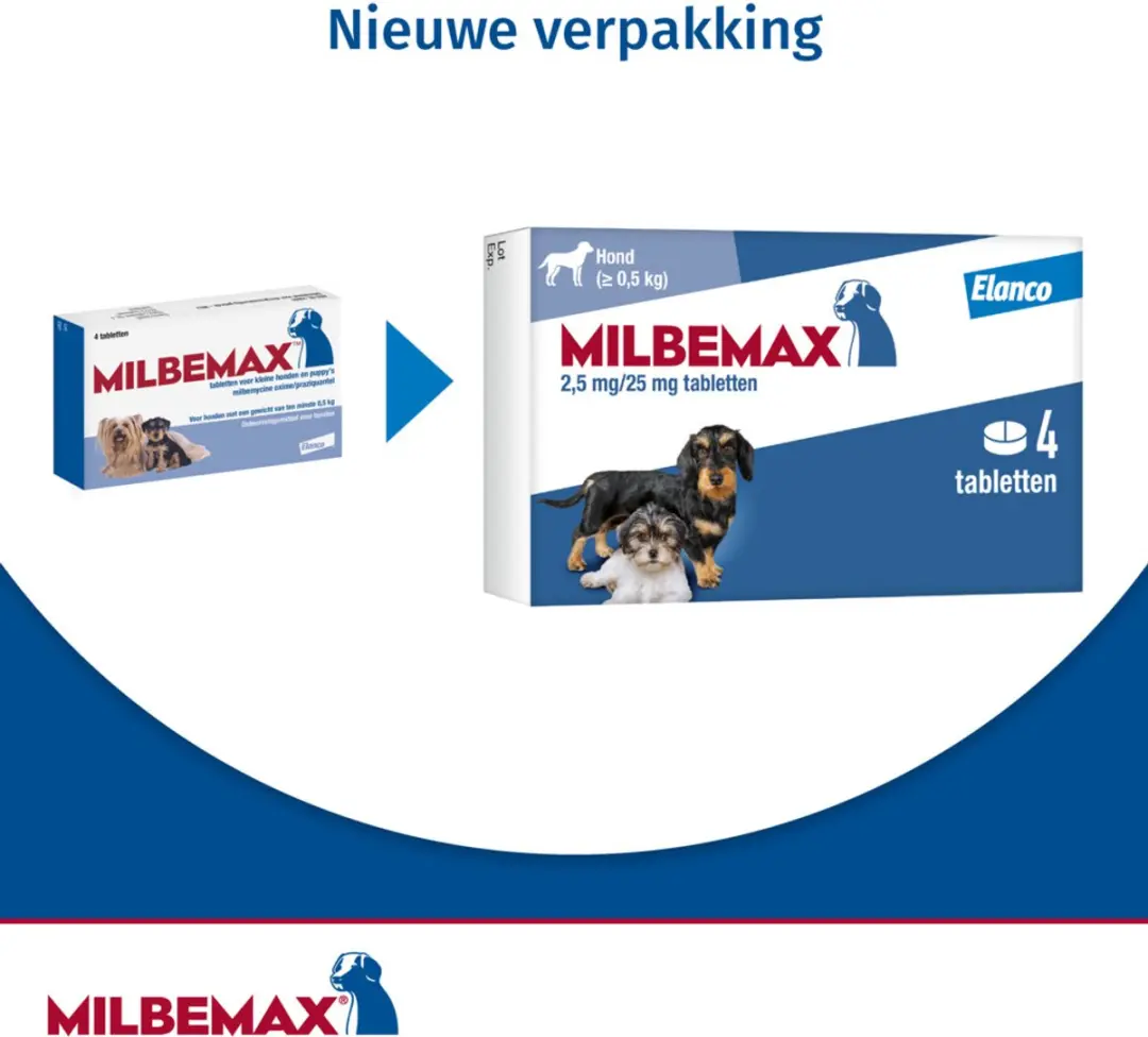 Milbemax Pup & Hond Anti-wormen 4 tabletten 0,5-10 kg