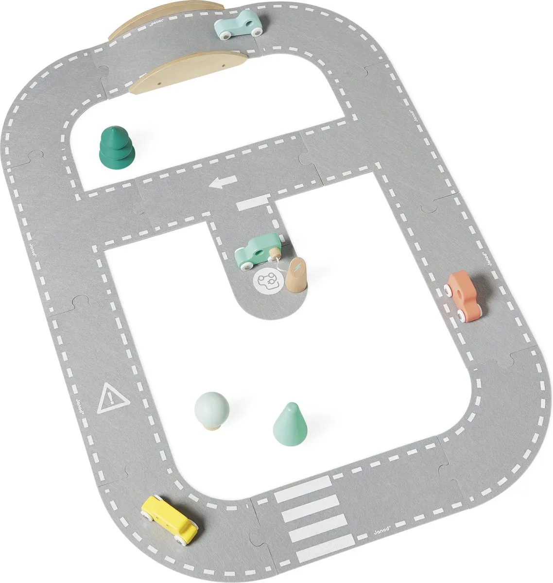 Janod Bolid Vilten Circuit J04631 - 21 Stuks - Grijs