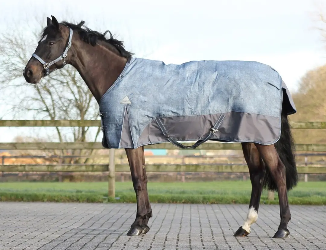 Regendeken luxe 0 gram Met fleece voering Graphite paardendeken