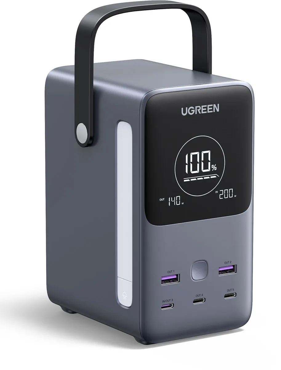 Ugreen Powerbank 48000Mah Pb770, 2X Usb + 4X Usb-C, Snel Opladen 300W, Grijs