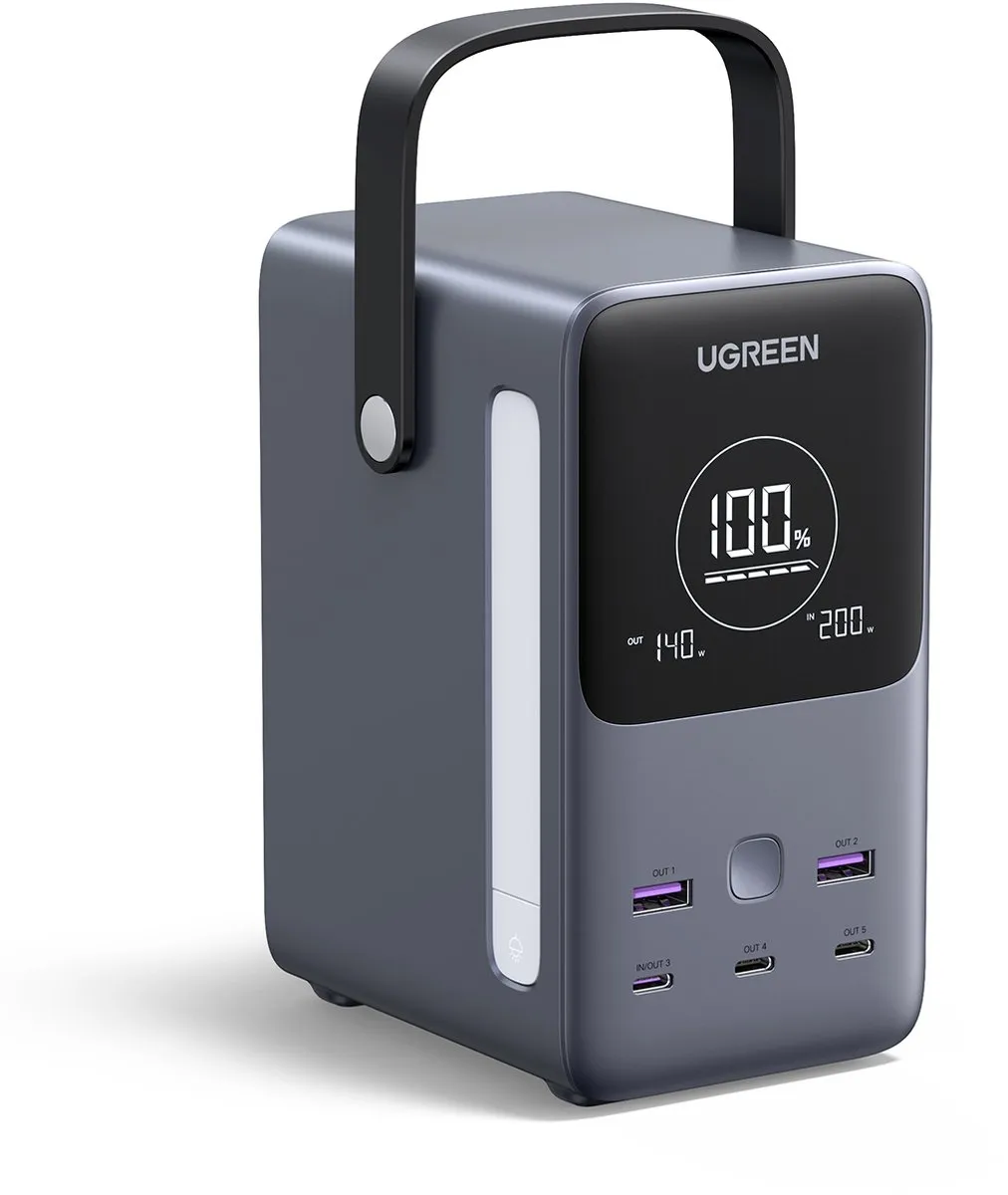 Ugreen PB770 Powerbank 48000mAh - 300W - 6x USB - Transparent - afbeelding 6 van 6
