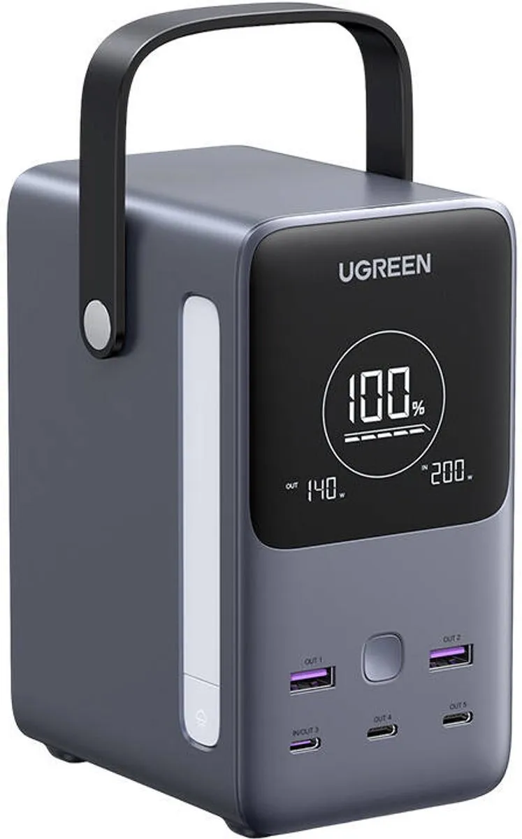 Ugreen Powerbank 48000Mah Pb770, 2X Usb + 4X Usb-C, Snel Opladen 300W, Grijs