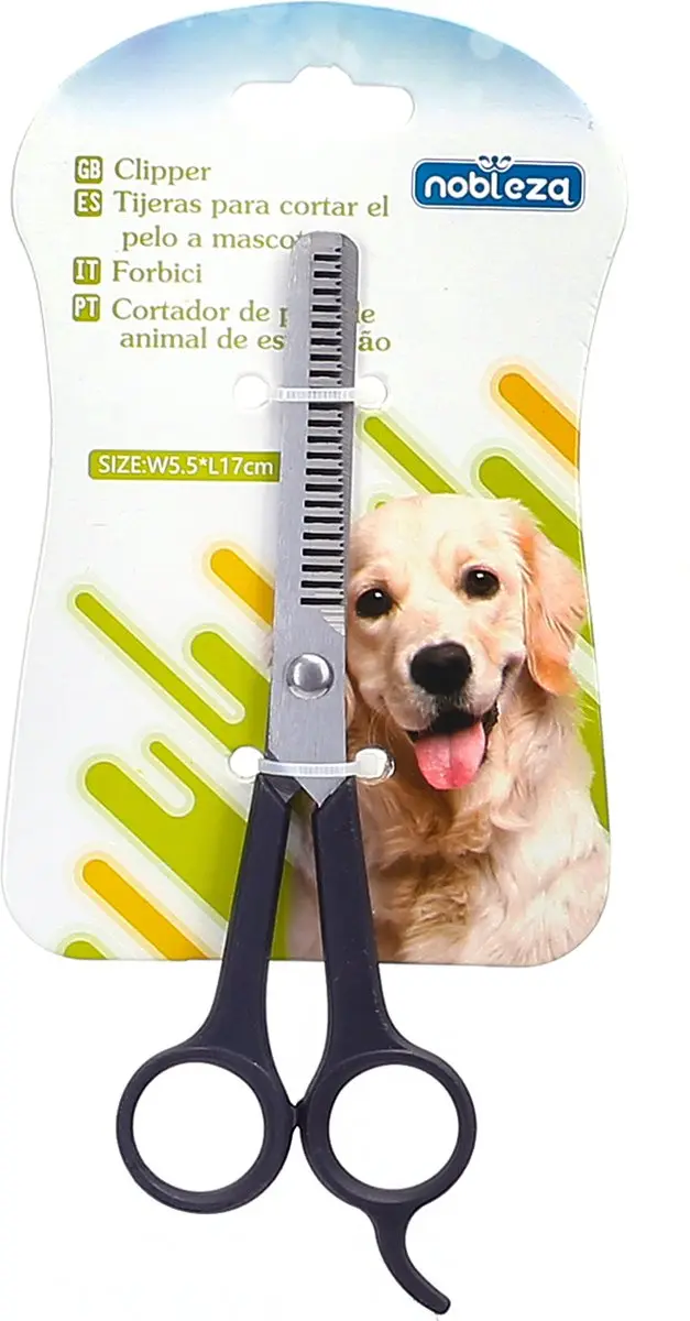 Nobleza Effileerschaar Kat 17cm - Zwart/Zilver