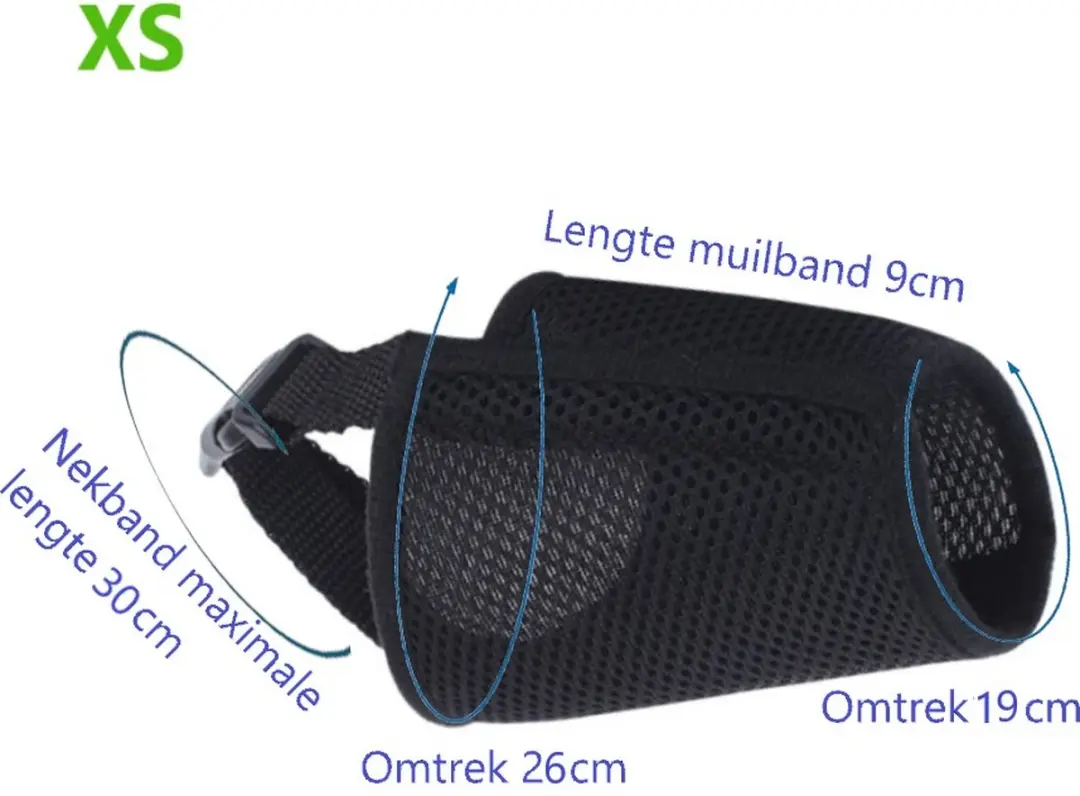 Nobleza Muilkorf XS - Honden - Zwart - afbeelding 2 van 3
