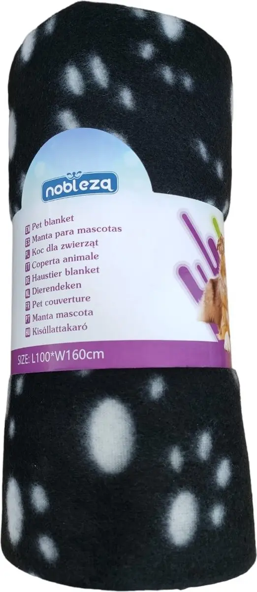 Nobleza Kattendeken Zwart - 75x75cm - Fleece