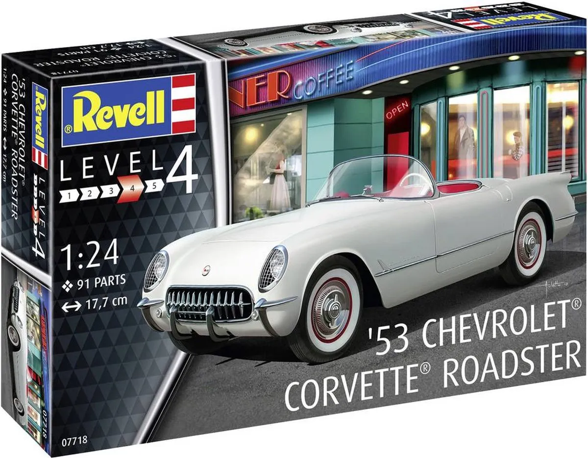 Revell 07718 1953 Chevrolet Corvette Roadster Modelbouwpakket - 1:24 - Multi