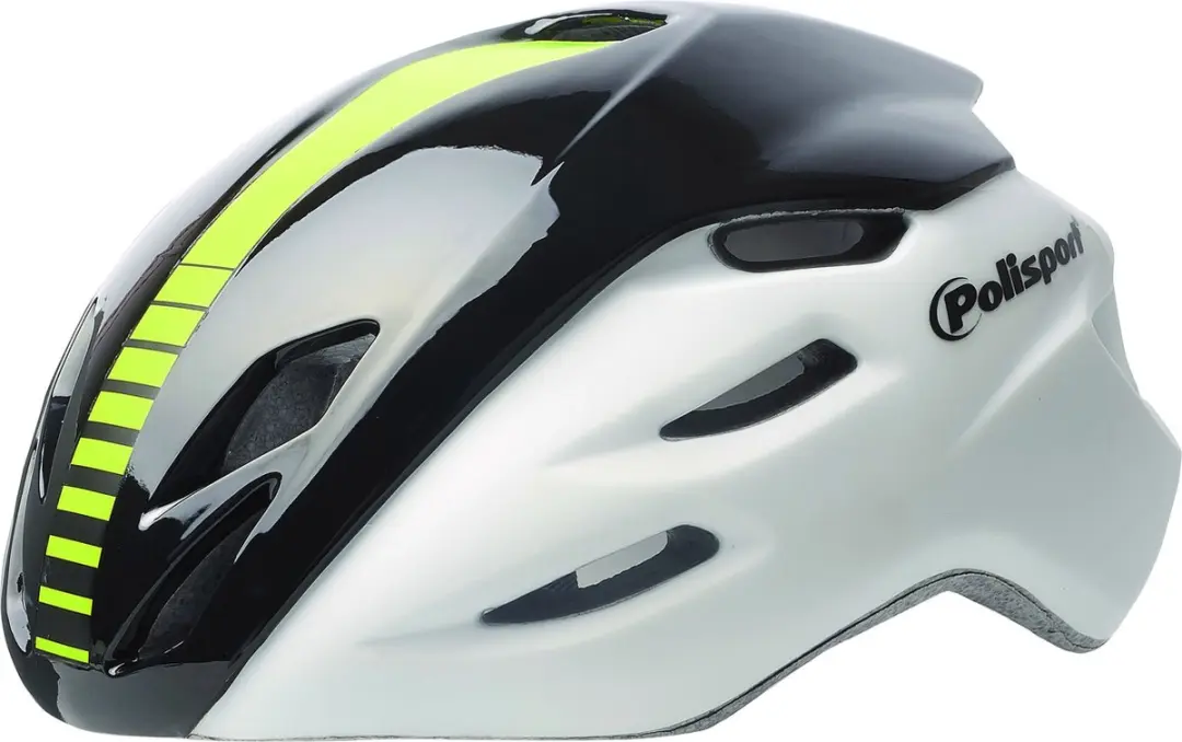 Polisport Aero Road Helm M/L - Mat Wit/Zwart/Geel