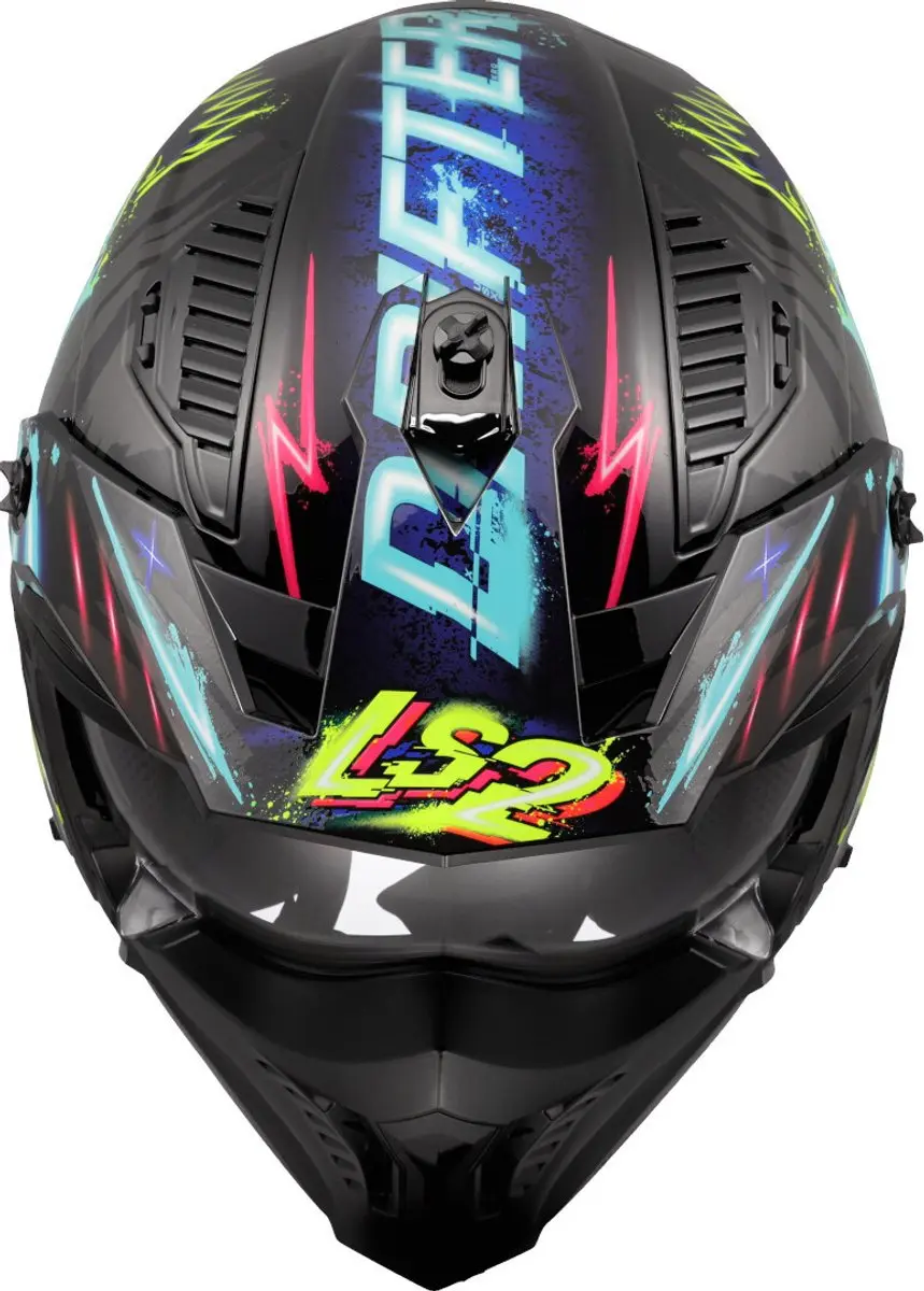 LS2 OF606 Drifter Rayz Helm - XL - Zwart/Blauw