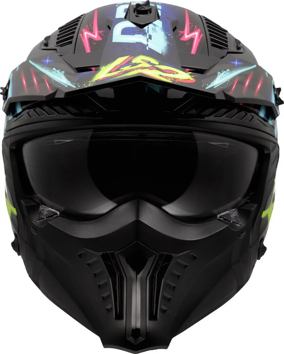 LS2 OF606 Drifter Rayz Helm - XL - Zwart/Blauw