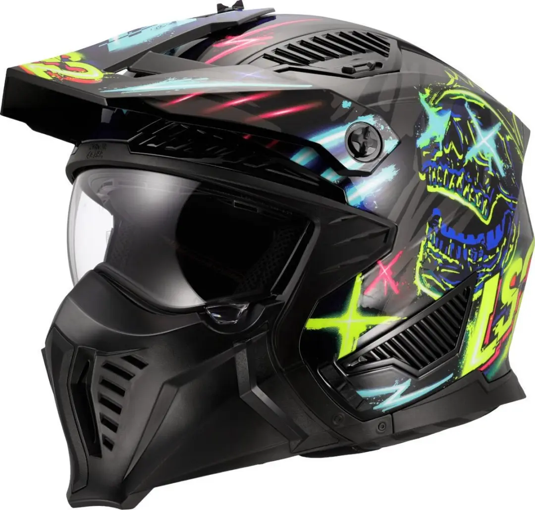 LS2 OF606 Drifter Rayz Helm - XL - Zwart/Blauw