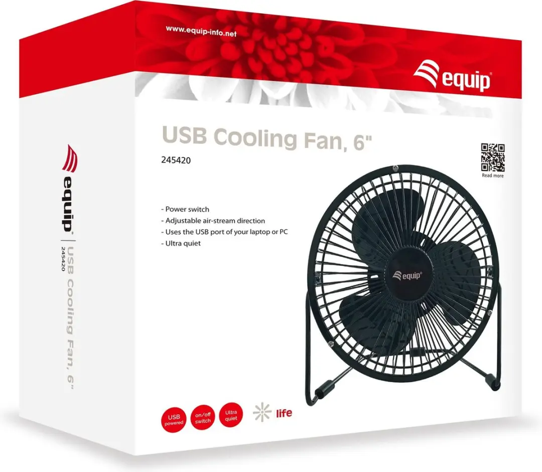 Equip 245420 USB Ventilator 15.5cm - Zwart