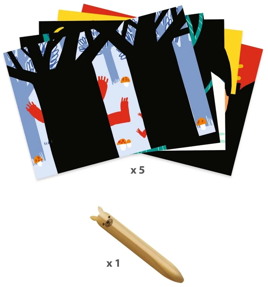 Djeco Learning about Animals Krastekeningen - 5 Stuks - afbeelding 5 van 6