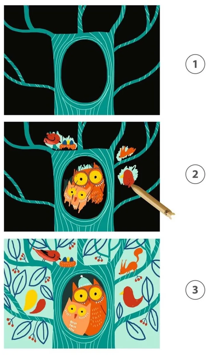 Djeco Learning about Animals Krastekeningen - 5 Stuks - afbeelding 4 van 6
