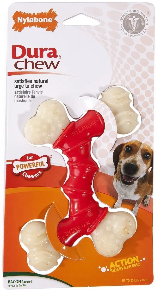 Nylabone extreme chew voor harde bijters baconsmaak tot 16 kg 14x9,5x2 cm