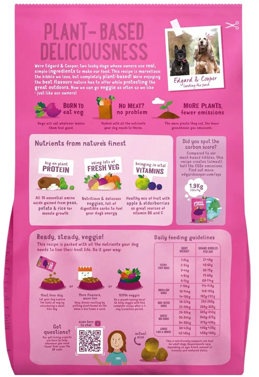 Edgard & Cooper Plantbased Hondenvoer Rode Biet & Pompoen 1kg