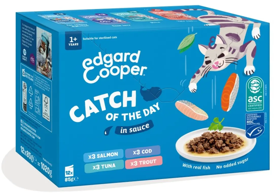 Edgard & Cooper Kat Adult Saus Pouch Catch MP - 12x85g