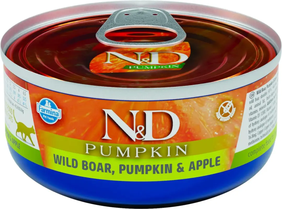 N&D Pumpkin natvoeding voor de kat Wild Zwijn 70 gr.