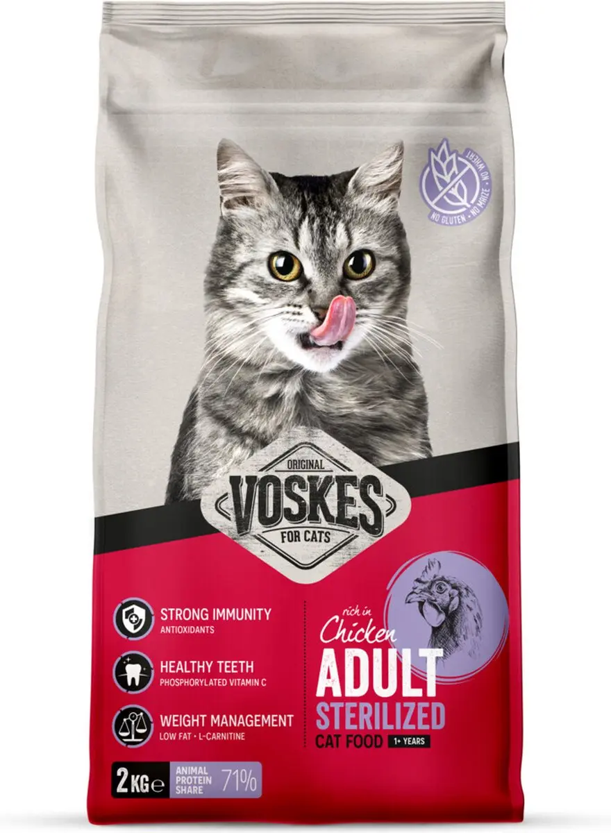 Voskes Kattenbrokken Sterilized Adult Kip 2kg