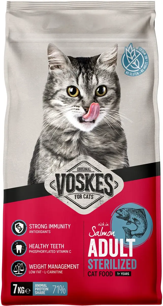 Voskes Kattenbrokken Sterilized Adult Zalm 7kg