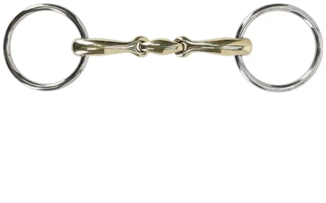 QHP Watertrens Dubbel Gebroken Anatomisch 14mm - Goud - afbeelding 3 van 3